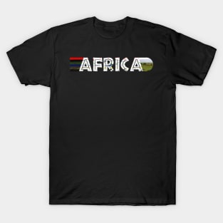 African Flag Colors Distressed Elephant Mountain T-Shirt